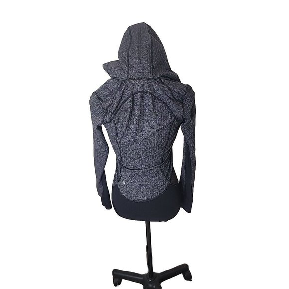 Lululemon Hooded Daily Practice Jacket 6 Heathered Herringbone Zip Pockets - Picture 6 of 9